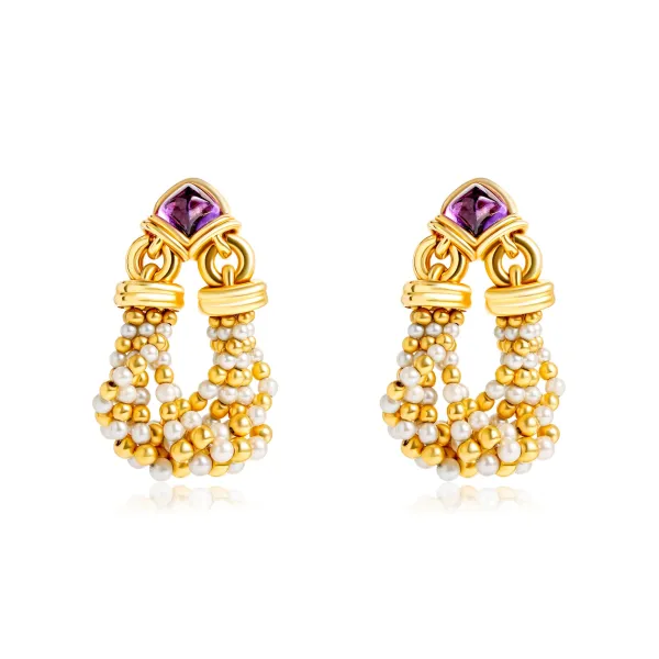 Bvlgari earrings with gold and pearl detailing